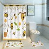 Sweet Yellow Cartoon Bee Honey Flowers Shower Curtain For A Cute Look