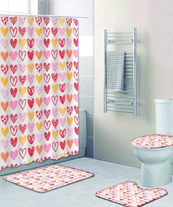 Sweetheart Valentine's Day Shower Curtain and Fabric Bath Curtains Bathroom Decor