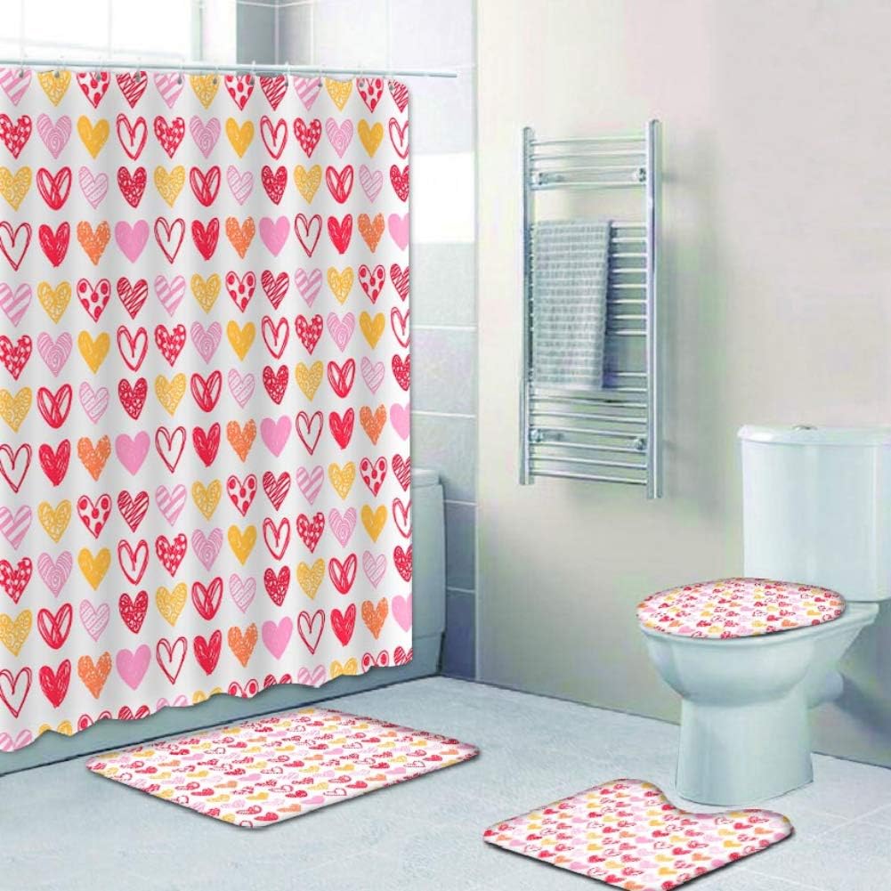 Sweetheart Valentine's Day Shower Curtain and Fabric Bath Curtains Bathroom Decor