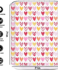 Sweetheart Valentine's Day Shower Curtain and Fabric Bath Curtains Bathroom Decor