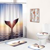 Swimming Dolphins in Ocean Waterproof Shower Curtain for Bathroom