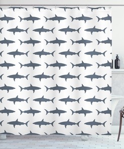 Swimming Wild Fishes Print Shower Curtain for Your Bathroom