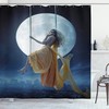 Swing in the Sky Moon Space Shower Curtain for a Romantic Bathroom