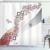 Swirl Wavy Shapes Print Shower Curtain For Contemporary Bathroom