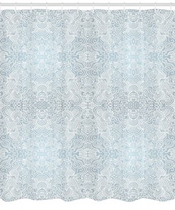 Swirled Floral Lines Print Victorian Shower Curtain - Elegant Bathroom Decor