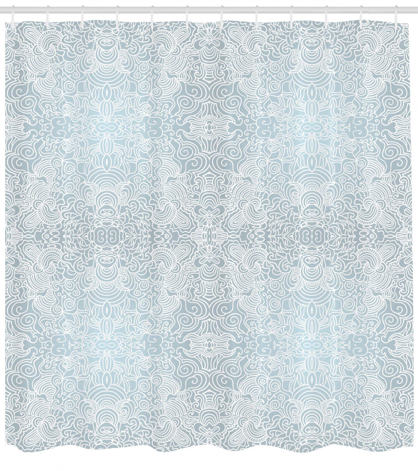 Swirled Floral Lines Print Victorian Shower Curtain - Elegant Bathroom Decor