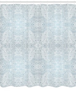 Swirled Floral Lines Print Victorian Shower Curtain - Elegant Bathroom Decor
