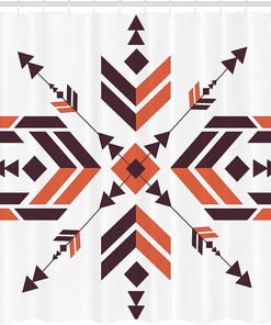 Symmetrical Latin American Inspired Aztec Shower Curtain - Curtain Full Size