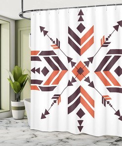 Symmetrical Latin American Inspired Aztec Shower Curtain - Curtain Full Size