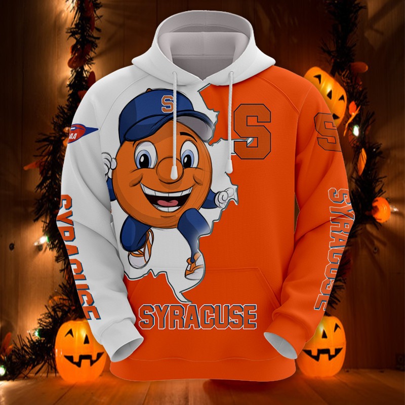 Syracuse Orange Hoodie 3D Mascot Long Sleeve Gift For Fan With Custom 3D Hoodies