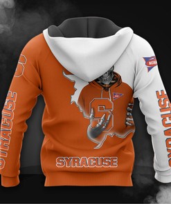 Syracuse Orange Hoodie 3D Zip Hoodie Long Sleeve For Fan With 3D Hoodies For Men