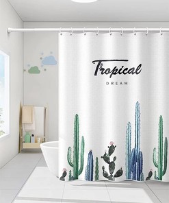TOL Shower Curtain for Bathrooms, Fabric Washable Waterproof Modern Bath Curtain Dcor, Shower Curtain