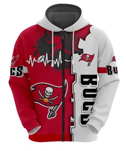 Tampa Bay Buccaneers 3D All Over Print Zip Hoodie For Nfl Fans With All Over Print Zip Up Hoodie Men