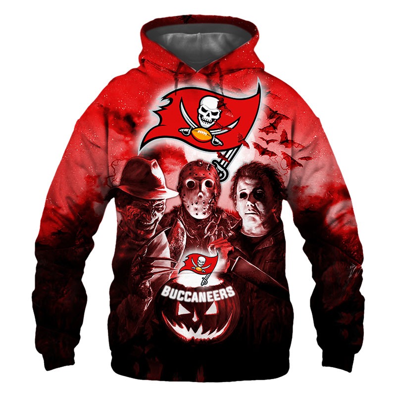 Tampa Bay Buccaneers Hoodie 3D Horror Night Gift For Fans With 3D Hoodies With Zippers