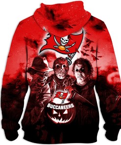 Tampa Bay Buccaneers Hoodie 3D Horror Night Gift For Fans With 3D Hoodies With Zippers