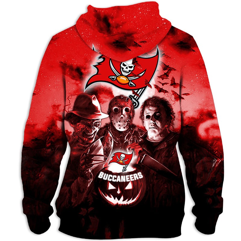 Tampa Bay Buccaneers Hoodie 3D Horror Night Gift For Fans With 3D Hoodies With Zippers