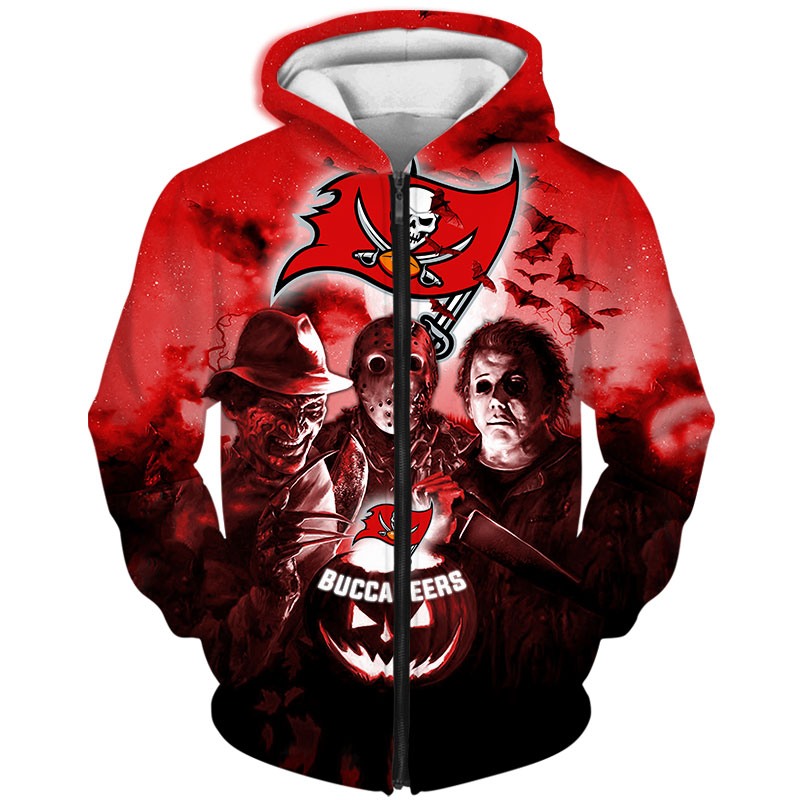 Tampa Bay Buccaneers Hoodie 3D Horror Night Gift For Fans With 3D Hoodies With Zippers