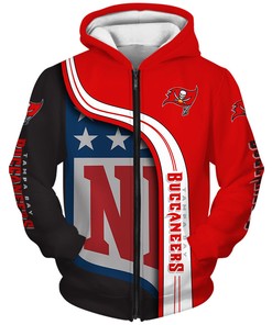 Tampa Bay Buccaneers Hoodie 3D Nfl Pullover Zip Hoodie For Fans With 3D Print Hoodie Full Size