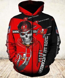 Tampa Bay Buccaneers Hoodie 3D Zip Hoodie Cute Death Gifts For Fans With Custom All Over Print Hoodie