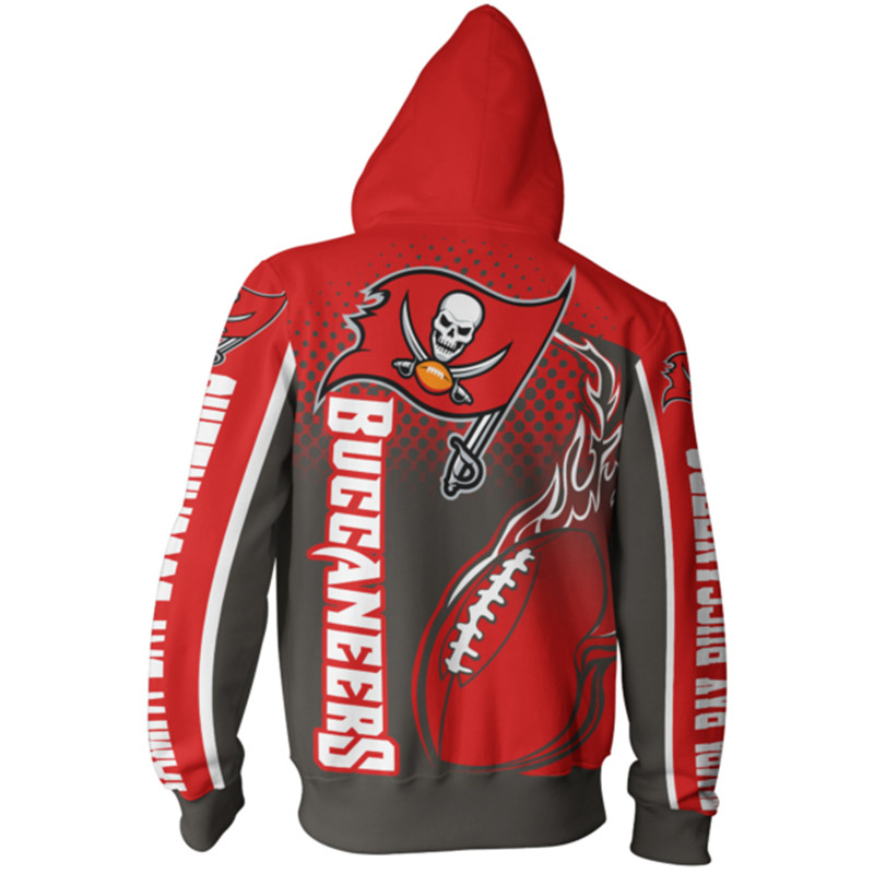 Tampa Bay Buccaneers Hoodie 3D Zip Hoodie Cute Flame Balls Graphic Gift With 3D Hoodies For Men Graphic