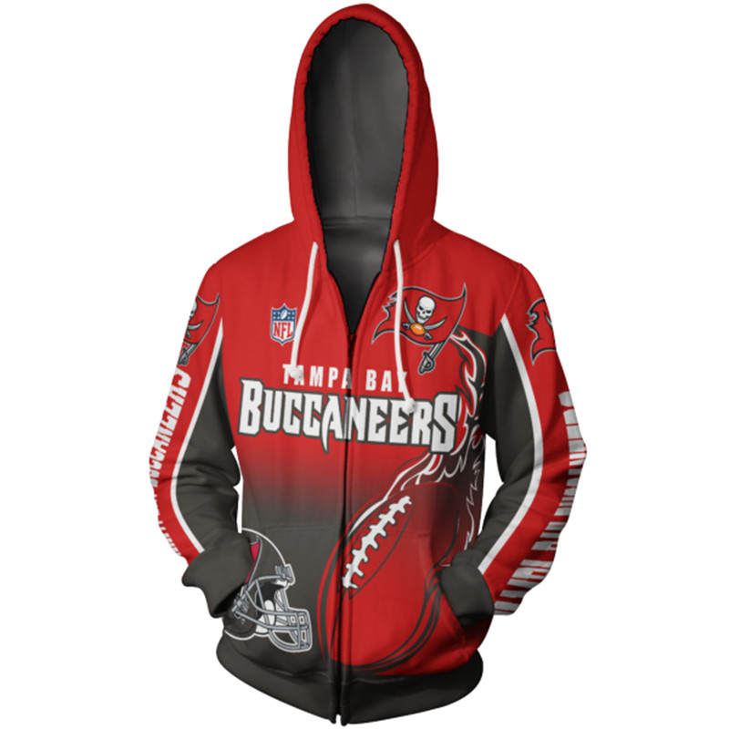 Tampa Bay Buccaneers Hoodie 3D Zip Hoodie Cute Flame Balls Graphic Gift With 3D Hoodies For Men Graphic