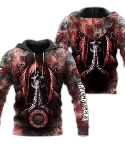 Tampa Bay Buccaneers Hoodie 3D Zip Hoodie Death Smoke Graphic Gift With 3D Graphic Hoodies