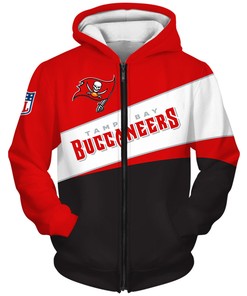 Tampa Bay Buccaneers Hoodie 3D Zip Hoodie With All Over Print Hoodies For Women