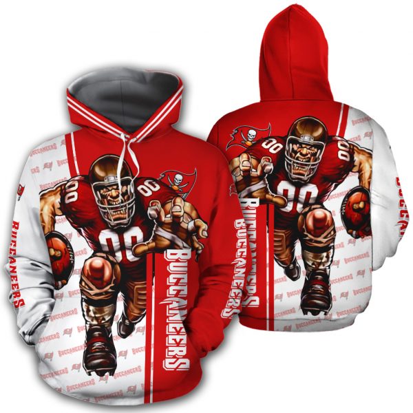 Tampa Bay Buccaneers Hoodie Mascot 3D Ultra Cool Gift For Fans With 3D Hoodies With Zippers