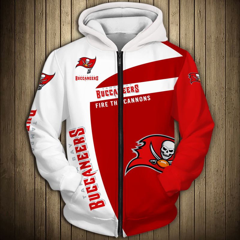 Tampa Bay Buccaneers Hoodie Pullover Zip Hoodie Gift For Fans With 3D Hoodies With Zippers