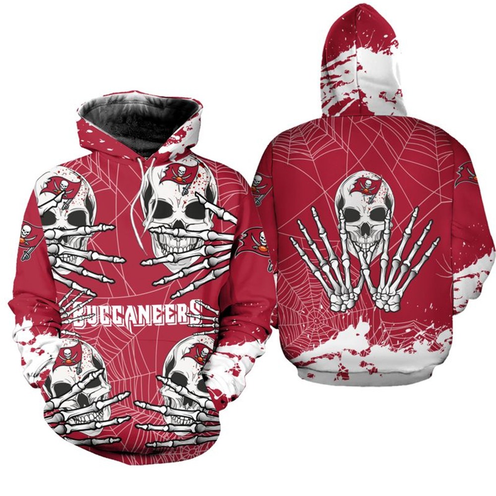 Tampa Bay Buccaneers Hoodie Skull For Halloween Graphic With 3D Hoodies For Men Graphic
