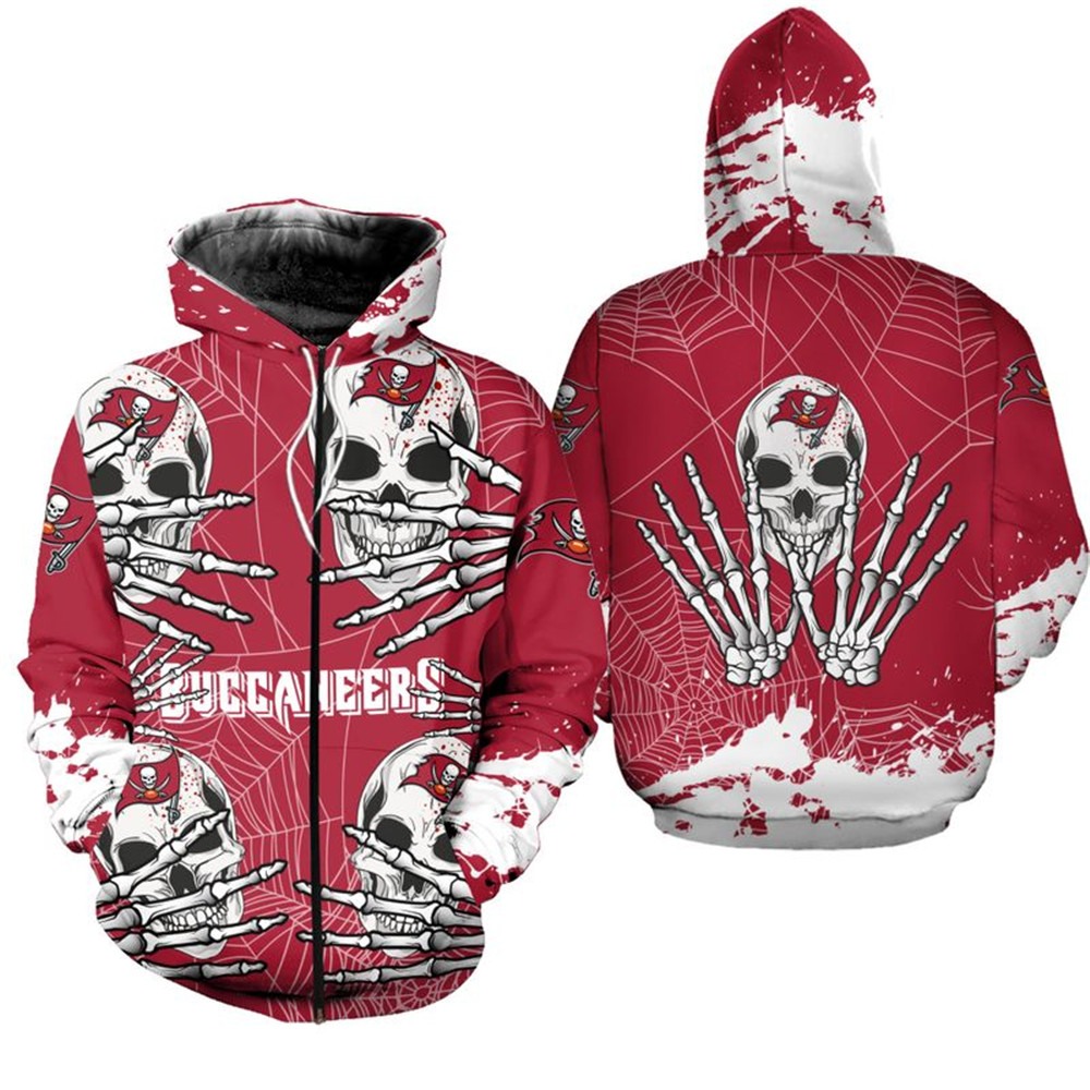 Tampa Bay Buccaneers Hoodie Skull For Halloween Graphic With 3D Hoodies For Men Graphic