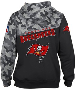 Tampa Bay Buccaneers Military Hoodie 3D Zip Hoodie Long Sleeve With 3D Hoodies With Zippers