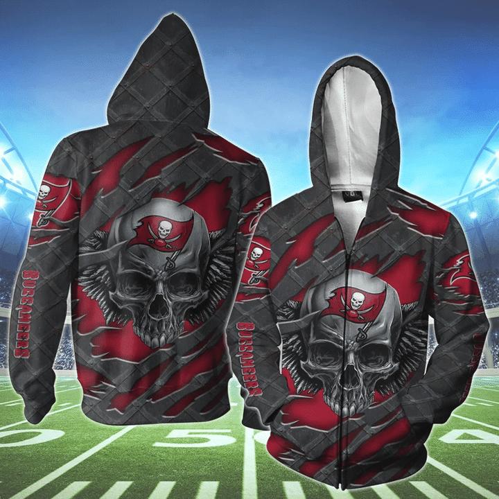 Tampa Bay Buccaneers Skull 3D Hoodie - Perfect Gift For Fans