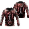 Tampa Bay Buccaneers Skull Hoodie 3D Background Smoke Gifts For Fans With Custom All Over Print Hoodie