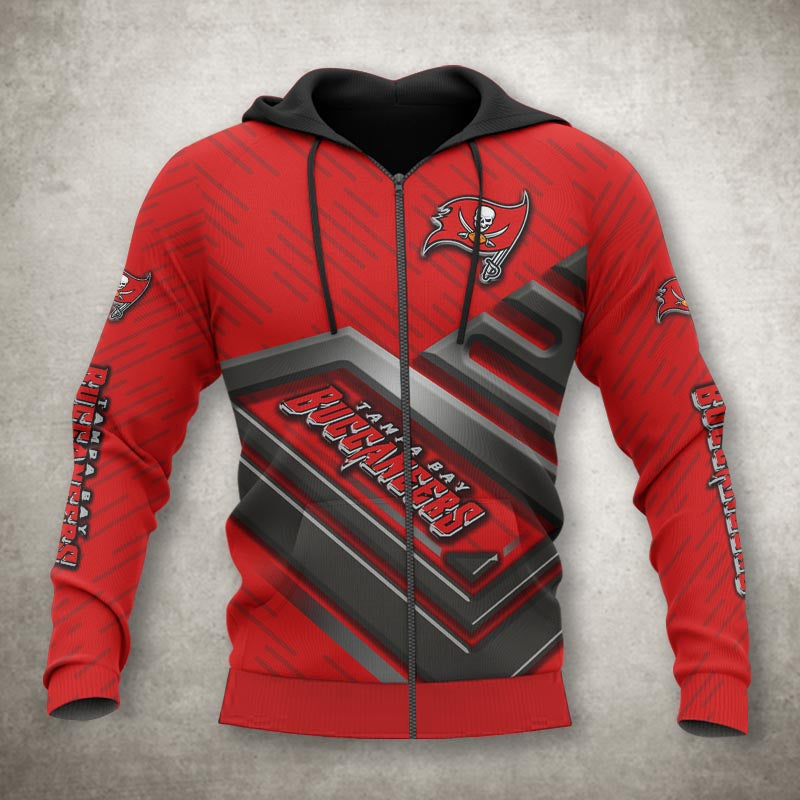 Tampa Bay Buccaneers Zip Up Hoodie 3D No 1 Gift For Fans With 3D Hoodies For Men