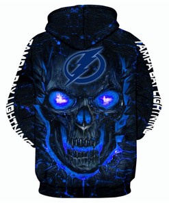 Tampa Bay Lightning Halloween Hoodie 3D Skulls Pullover Nhl With Custom All Over Print Hoodie