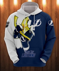 Tampa Bay Lightning Hoodie 3D Cartoon Graphic Zip Hoodie Zipper For Fans With 3D Hoodies For Men