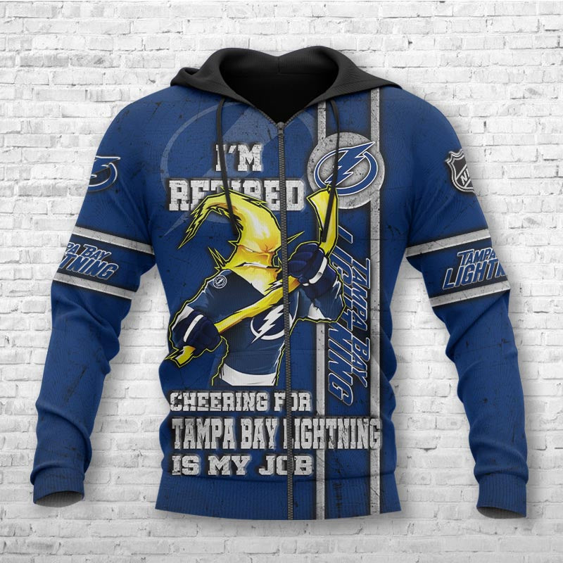 Tampa Bay Lightning Hoodie 3D I'M Retired Gifts For Fans With All Over Print Hoodies For Women