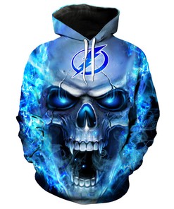 Tampa Bay Lightning Hoodie 3D Skull Smoke Gifts For Fans With 3D Printed Hoodies