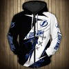 Tampa Bay Lightning Hoodie 3D Thunder Design Pullover Nhl With Custom All Over Print Hoodie