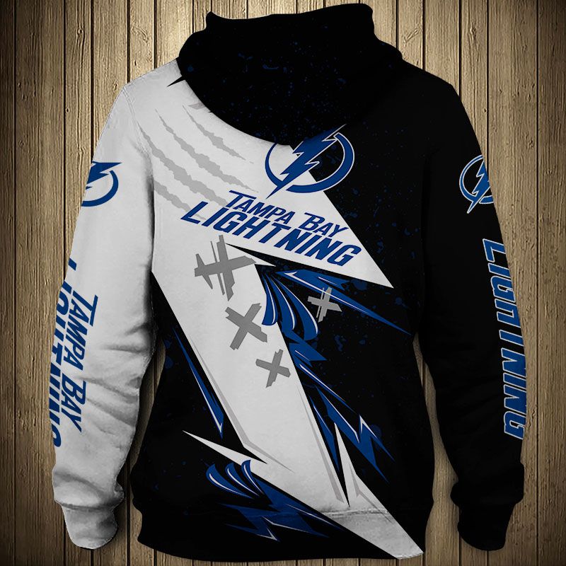 Tampa Bay Lightning Hoodie 3D Thunder Design Pullover Nhl With Custom All Over Print Hoodie
