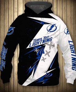 Tampa Bay Lightning Hoodie 3D Thunder Design Pullover Nhl With Custom All Over Print Hoodie
