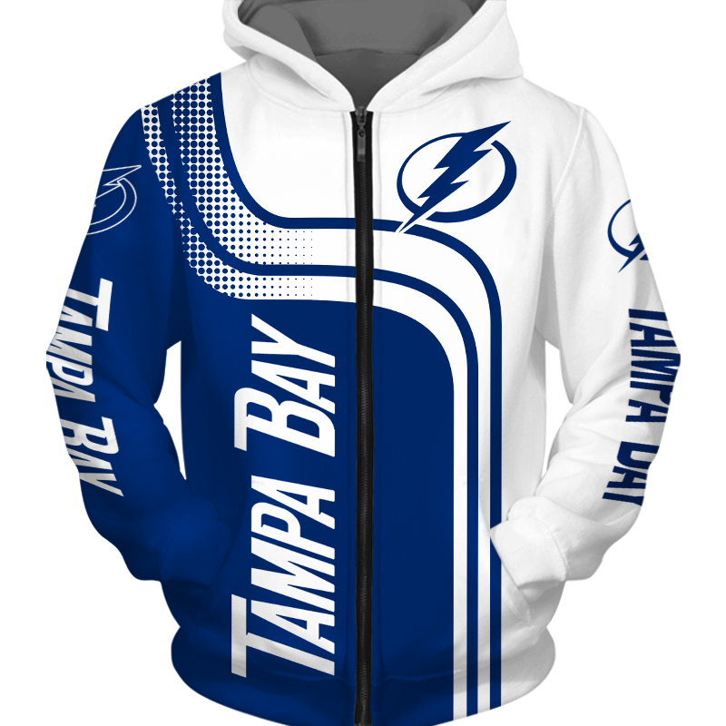 Tampa Bay Lightning Zipper Hoodie Pullover Gift For Fans With Mens 3D Hoodies