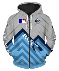 Tampa Bay Rays Hoodie 3D Baseball Zip Hoodie For Fans With 3D Printed Hoodies