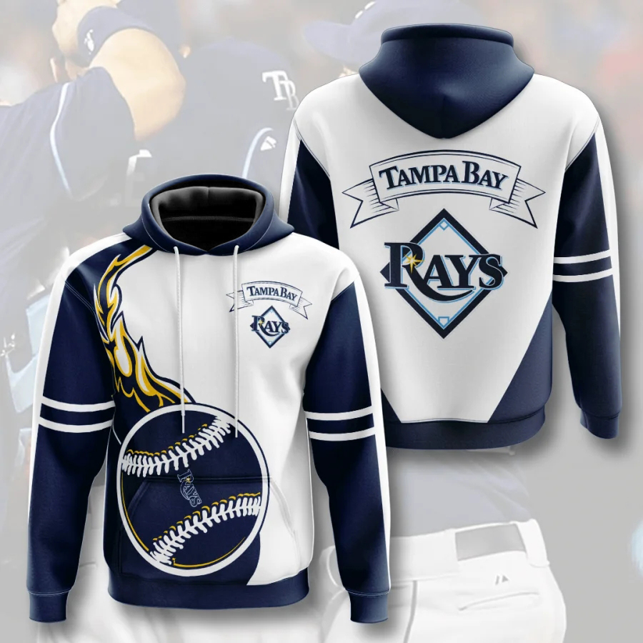 Tampa Bay Rays Hoodie 3D Flame Balls Graphic Gift For Fans With All Over Print Zip Up Hoodie Men