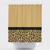 Tan Black Spots Color Block Leopard Shower Curtain, Custom Bathroom Decor
