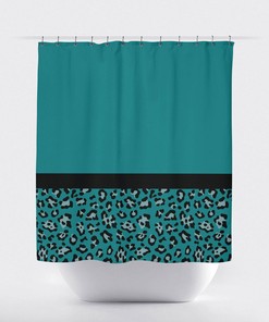 Tan Black Spots Color Block Leopard Shower Curtain, Custom Bathroom Decor