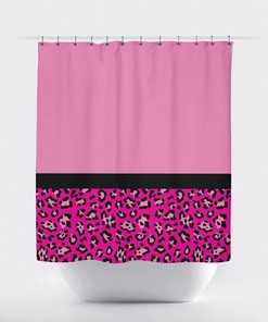 Tan Black Spots Color Block Leopard Shower Curtain, Custom Bathroom Decor