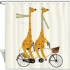 Tandem Giraffes Shower Curtain - Unique And Decorative Fabric Bath Curtain For Your Bathroom
