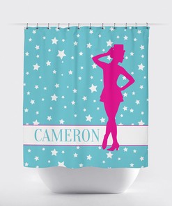Tap Dancer Monogrammed Shower Curtain in Assorted Colors